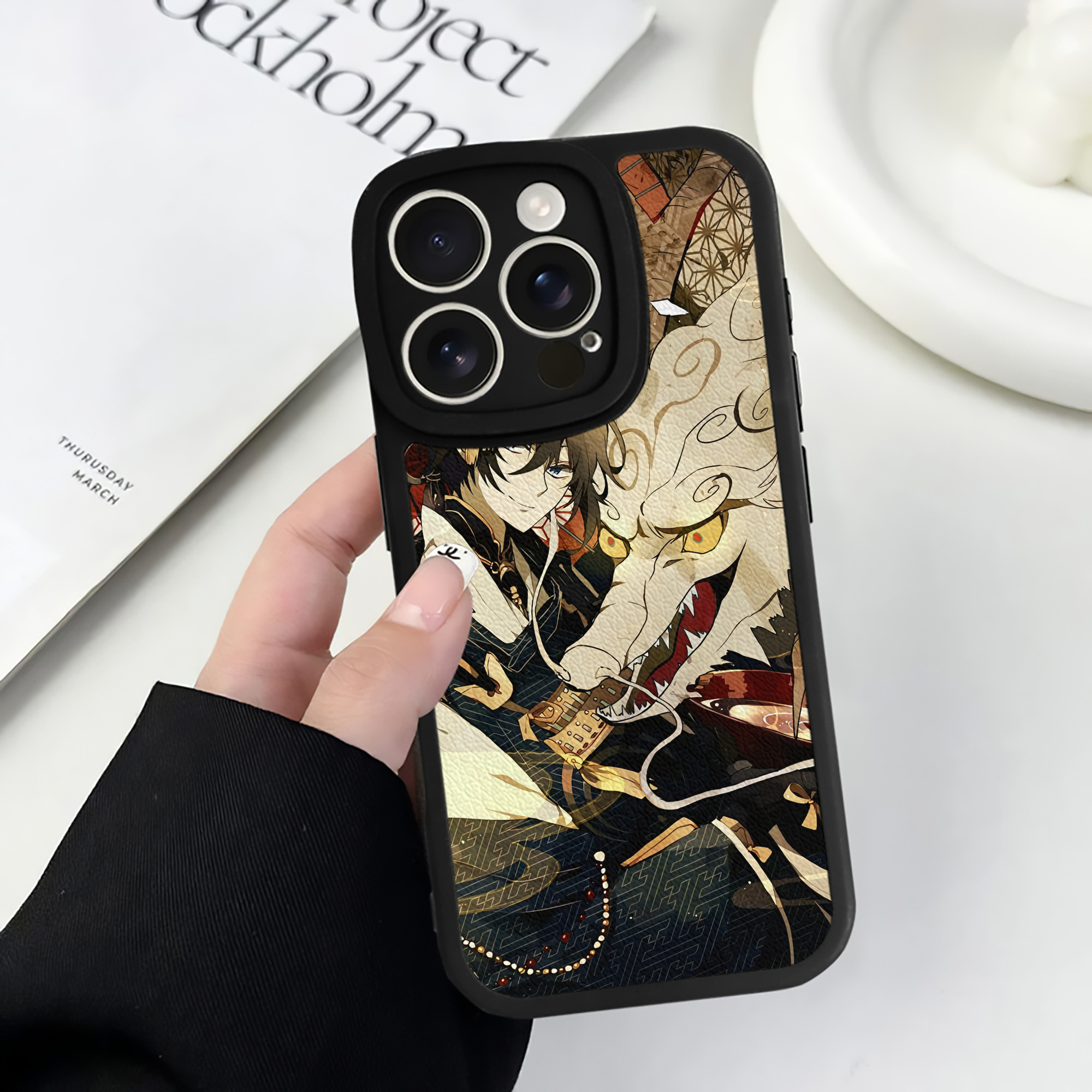 （画像用） 刀剣乱舞 Touken Ranbu 【iPhone 16シリーズ対応】シリコンスマホケース（レザー調） 材質：シリコン